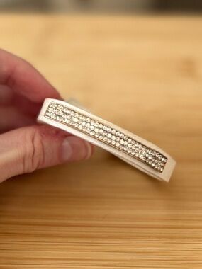 Crystal Pavé White Leather Bracelet